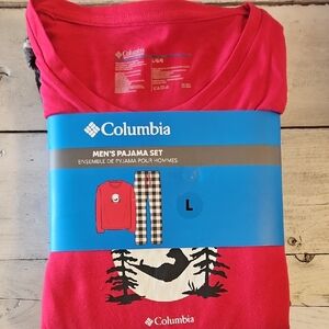 Columbia Men's Red Pajama Set - Long Sleeve
